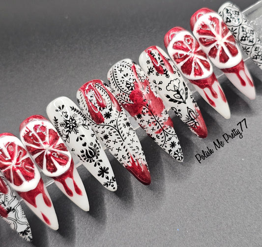 Blood(y) Orange | Handmade Press-On Nails
