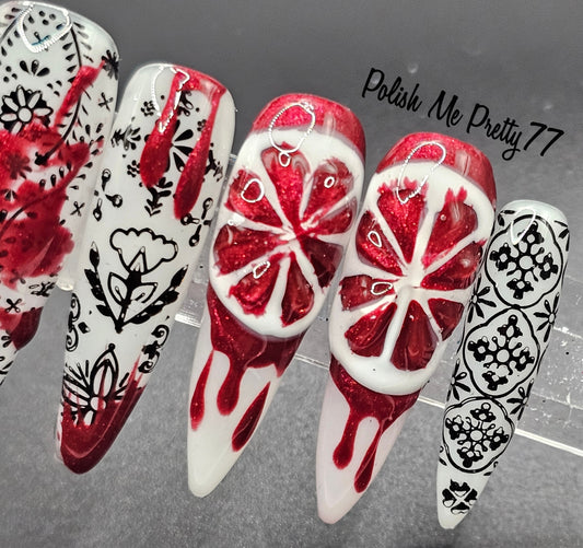 Blood(y) Orange | Handmade Press-On Nails