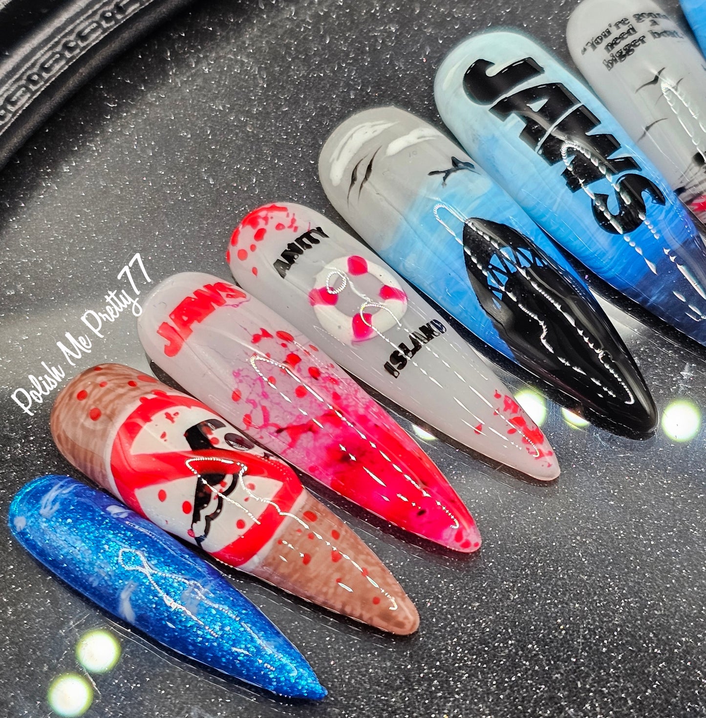Jaws | Hand-Painted Horror Press-On Nails