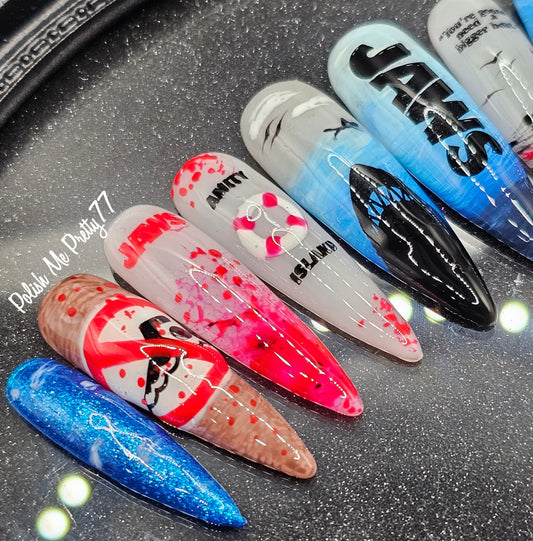 Jaws | Hand-Painted Horror Press-On Nails