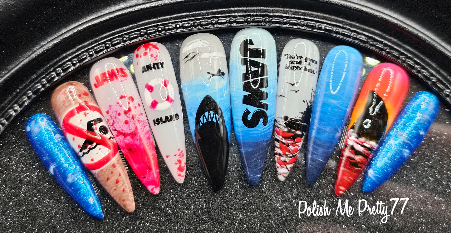 Jaws | Hand-Painted Horror Press-On Nails
