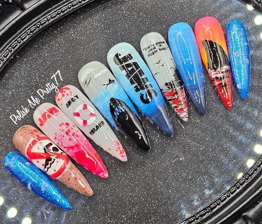 Jaws | Hand-Painted Horror Press-On Nails