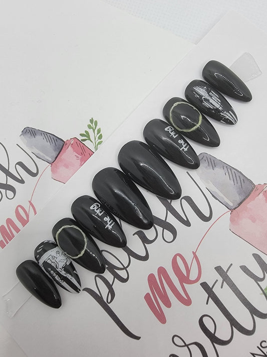 Horror Movie Nails, Ring, Glow In the Dark...Press On Nails,  False, Fake Nails Glue Ons